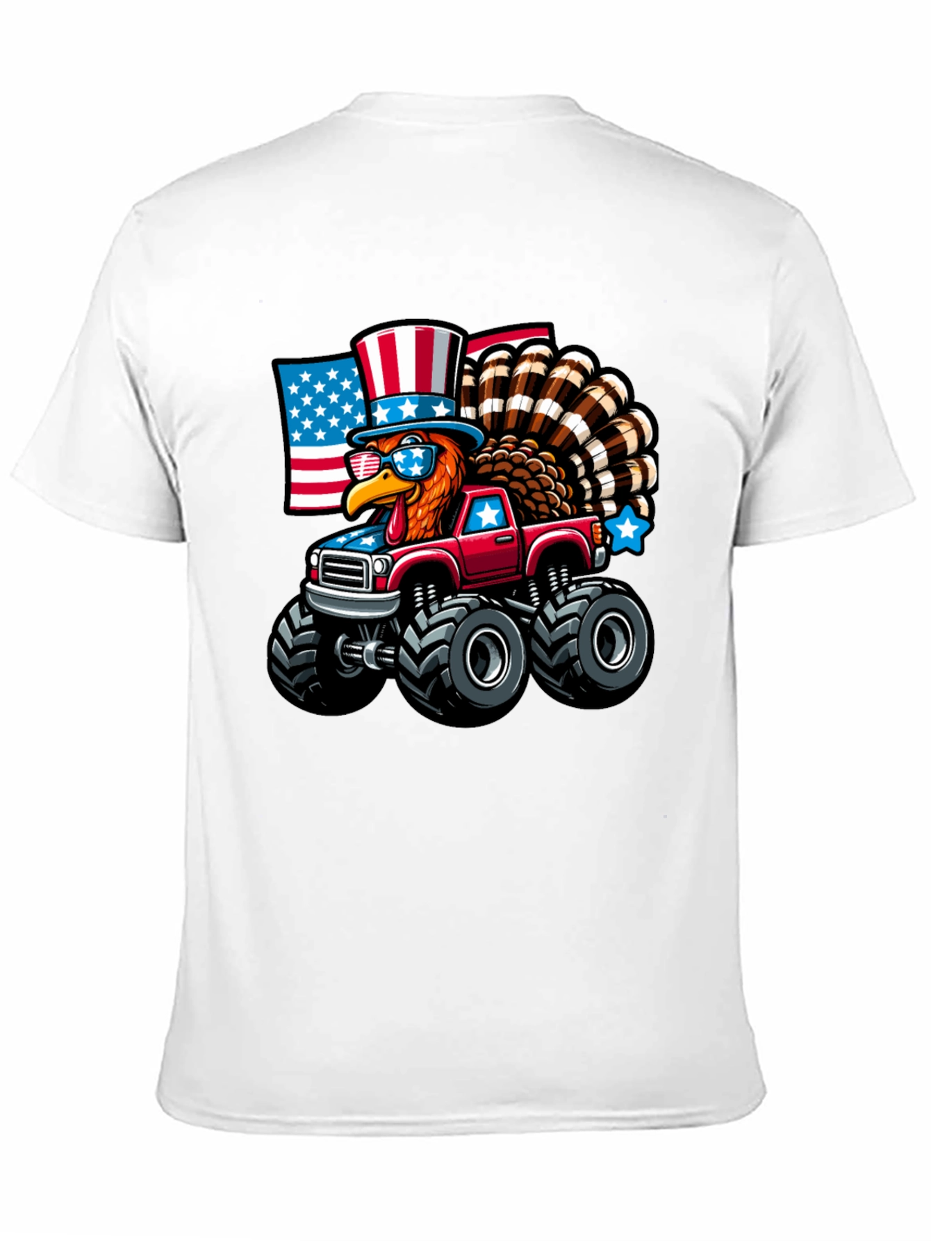Patriotic Turkey Monster Truck Graphic Tee