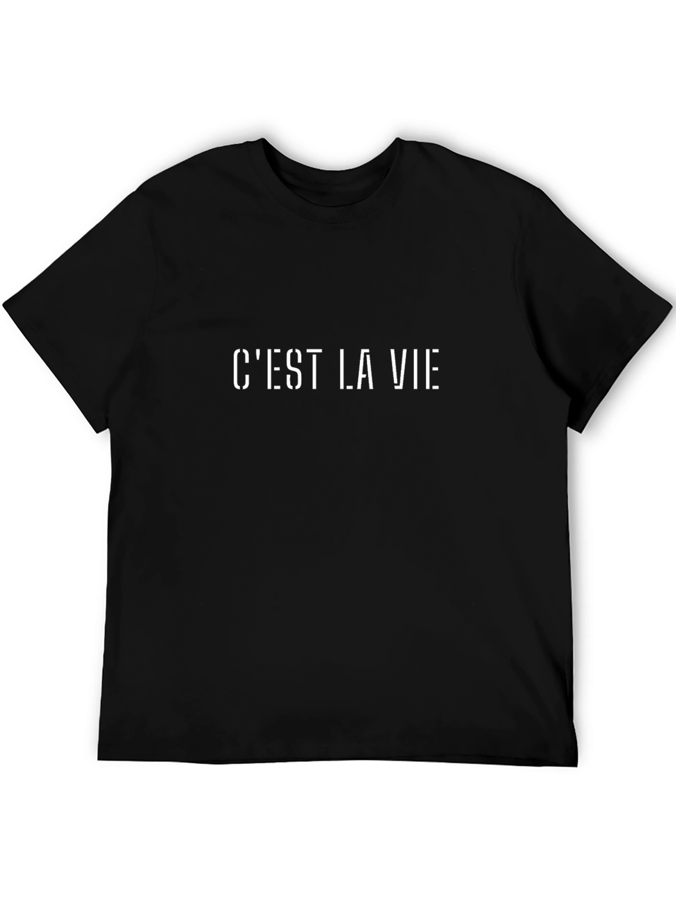 Cest La Vie Black Graphic Tee - Casual Menswear