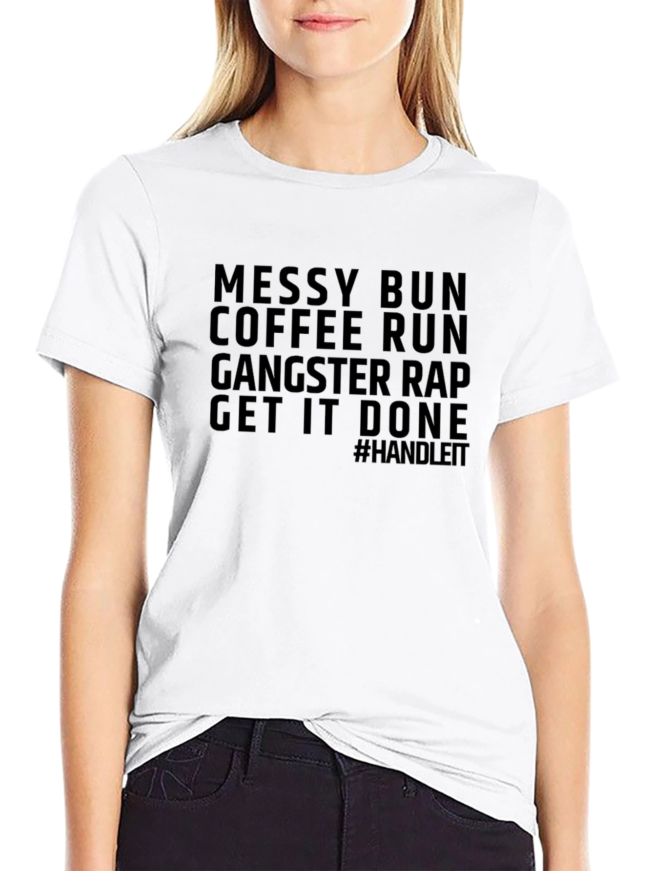 Messy Bun Coffee Run Graphic T-Shirt