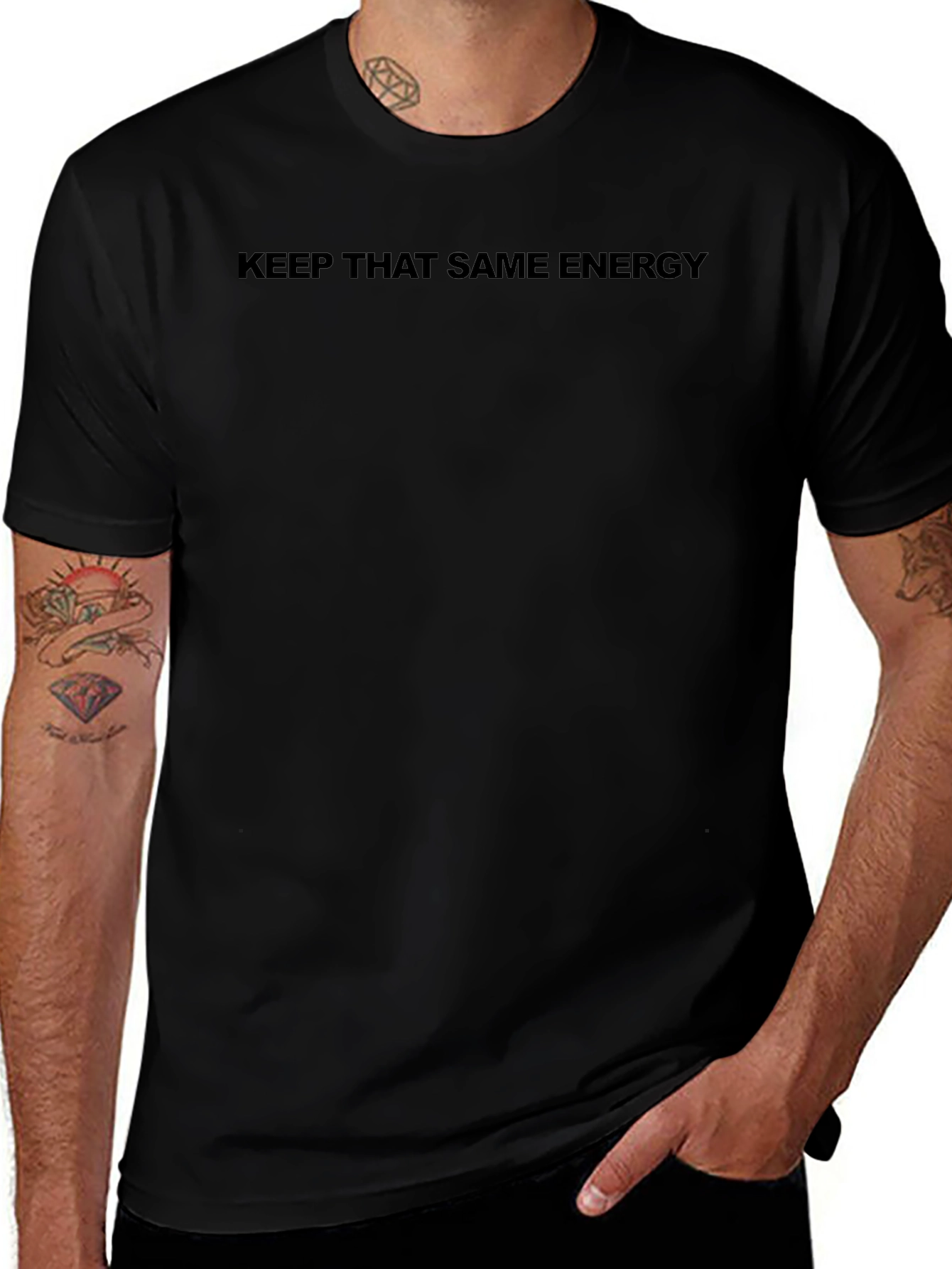 Keep That Same Energy - Black Graphic Tee