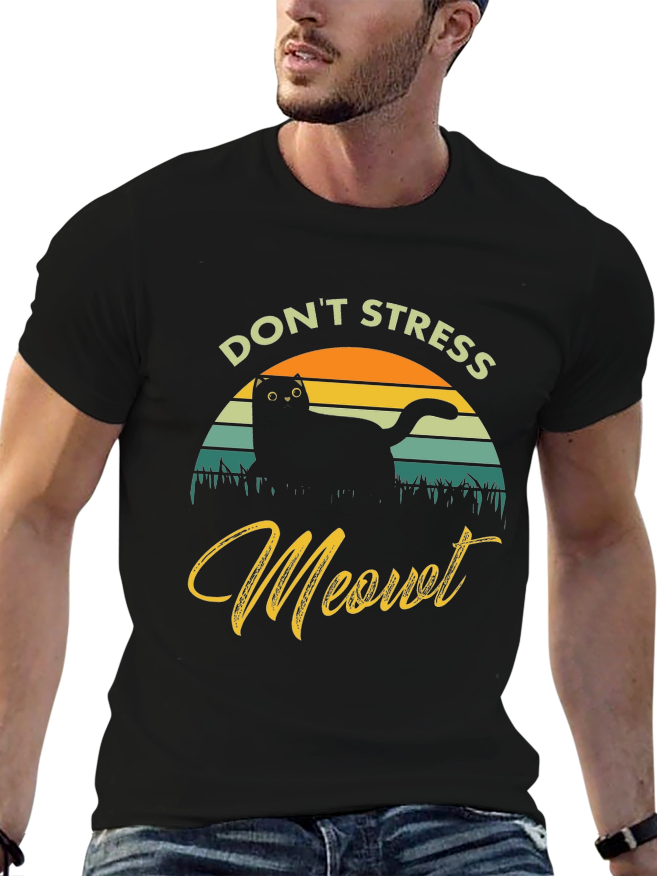 Dont Stress Meowt Cat Graphic T-Shirt