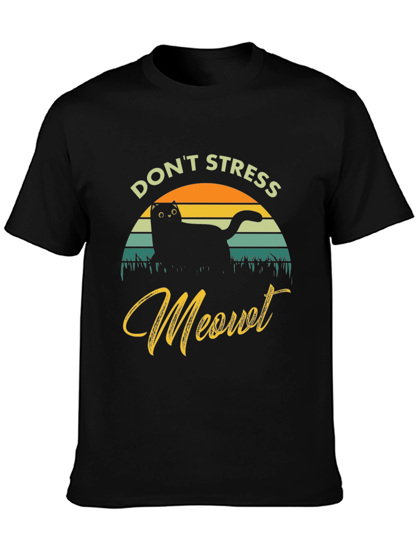 Dont Stress Meowt Cat Graphic T-Shirt