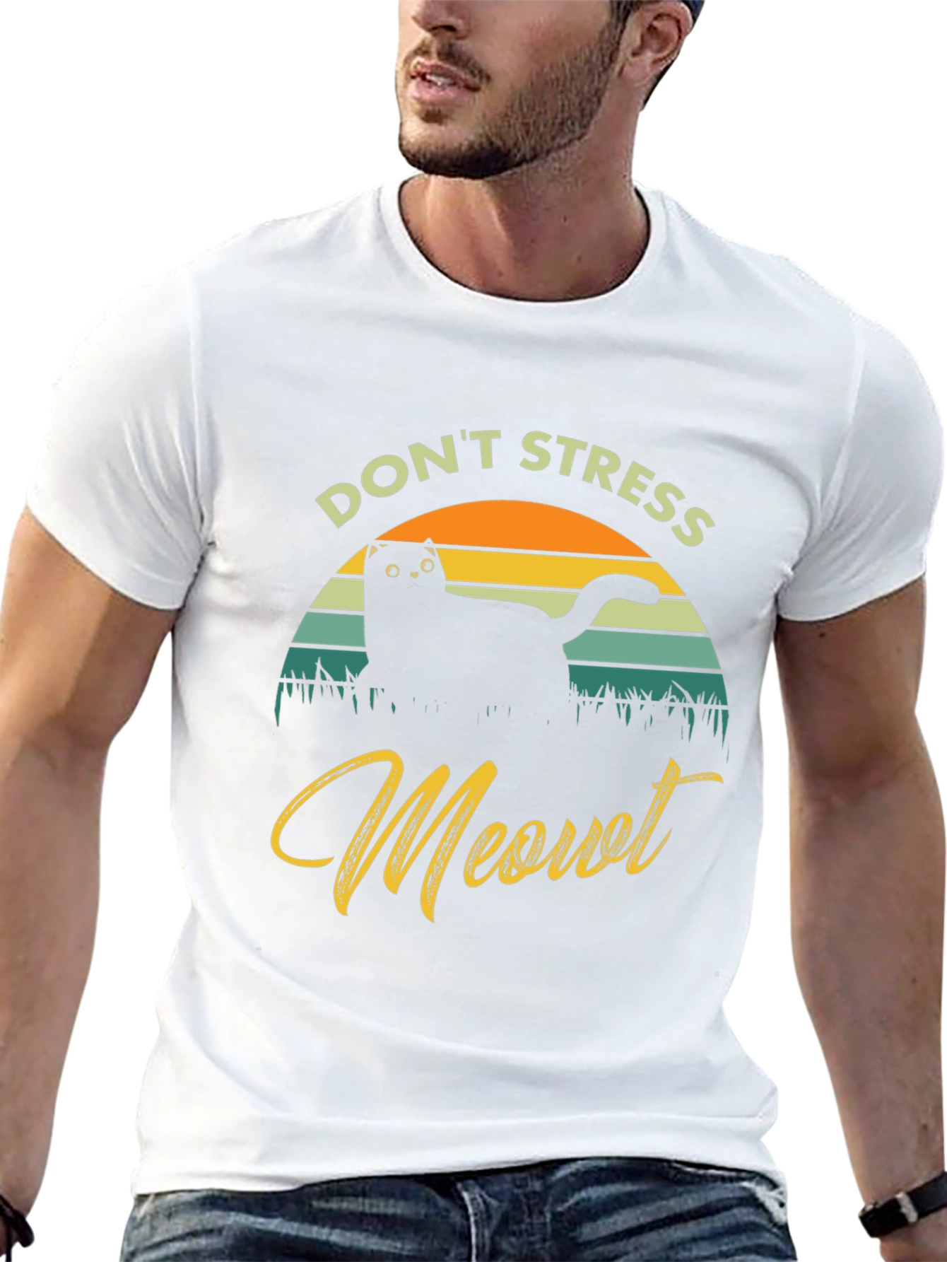 Dont Stress Meowt Cat Graphic T-Shirt