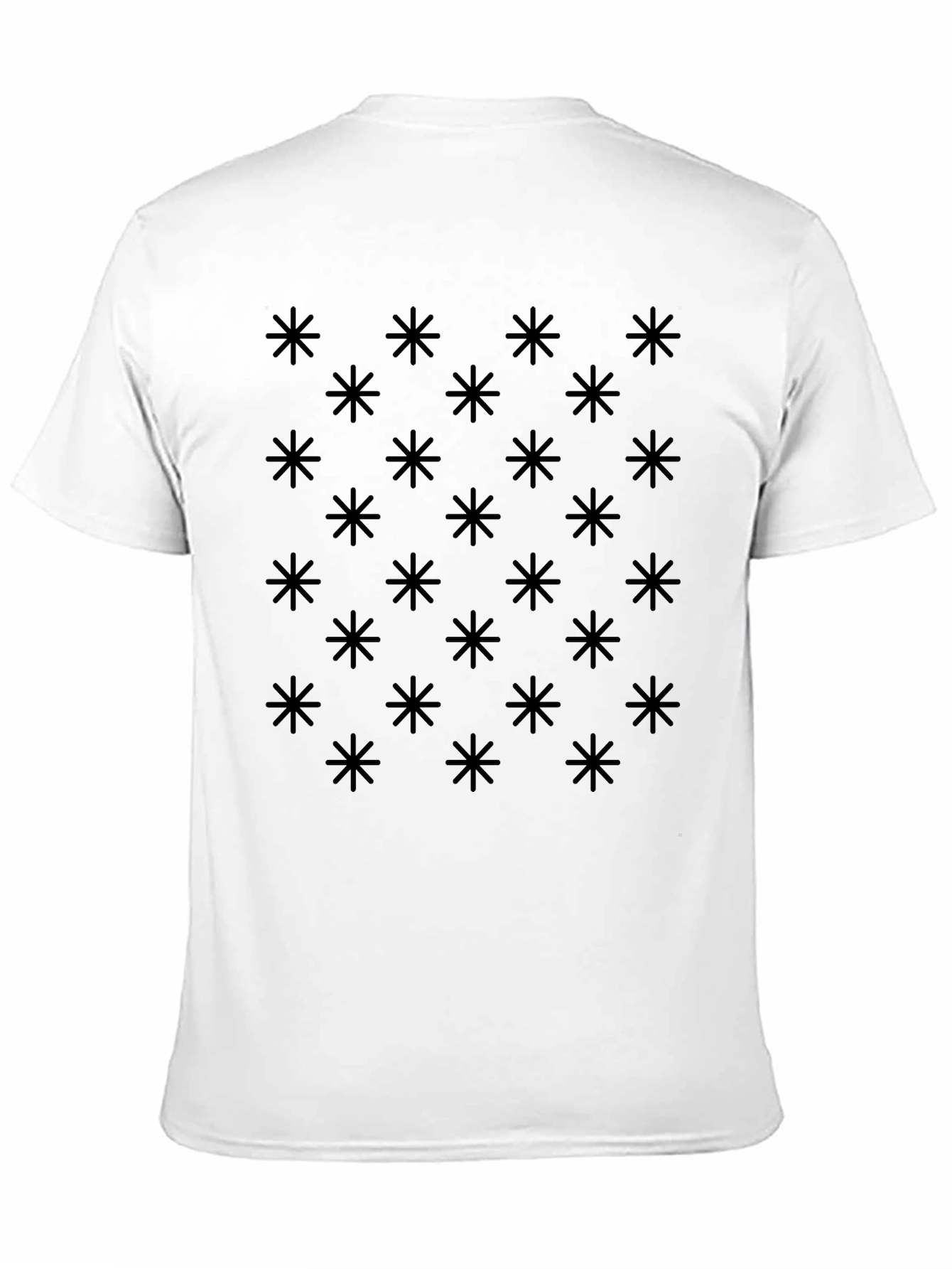 Abstract Star Pattern Mens Black T-Shirt