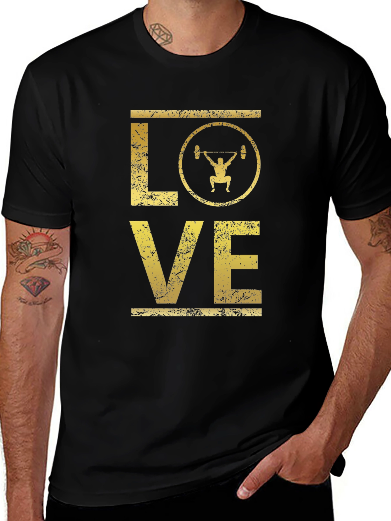 Love Weightlifting Graphic Tee - Black