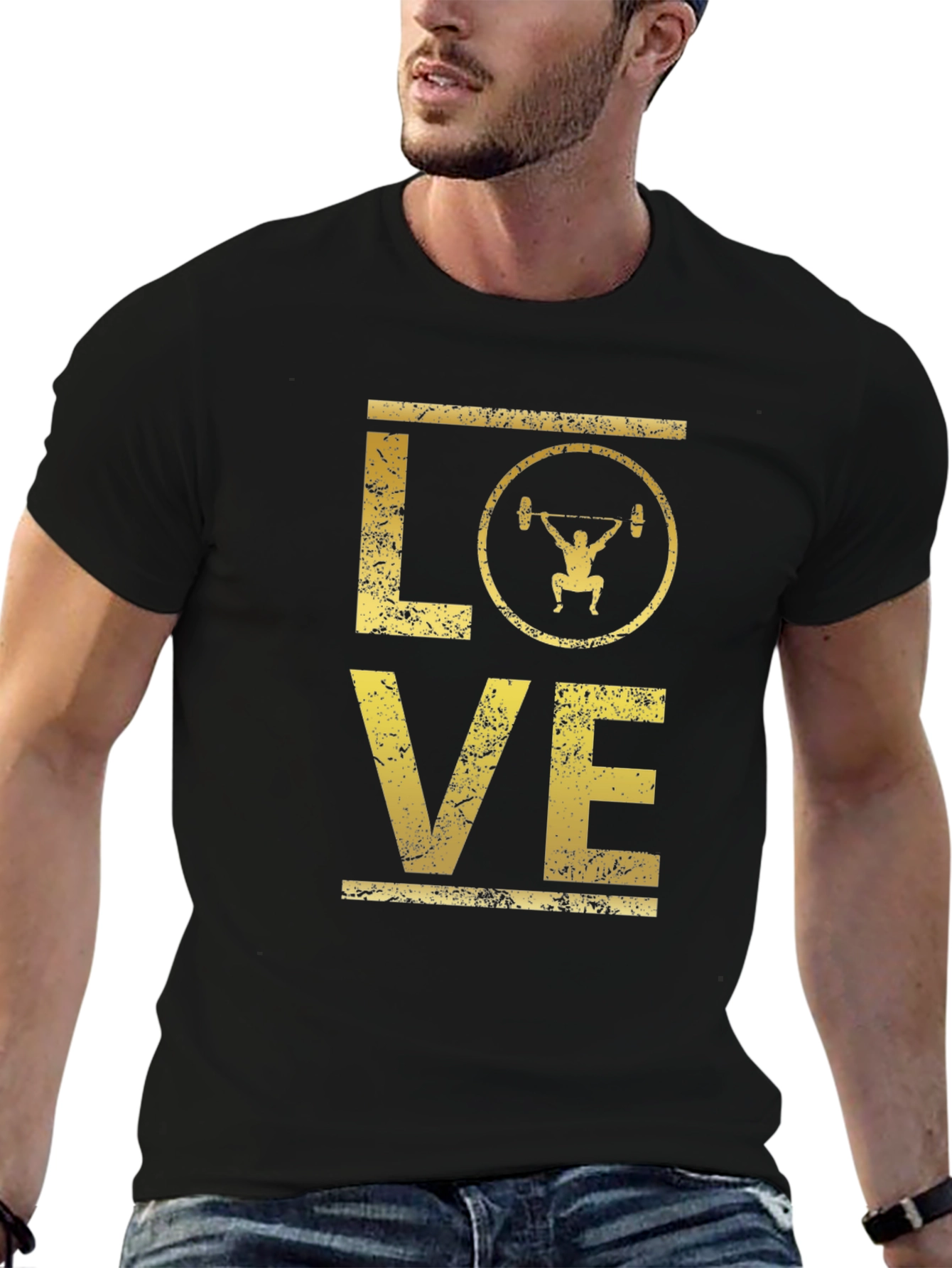 Love Weightlifting Graphic Tee - Black