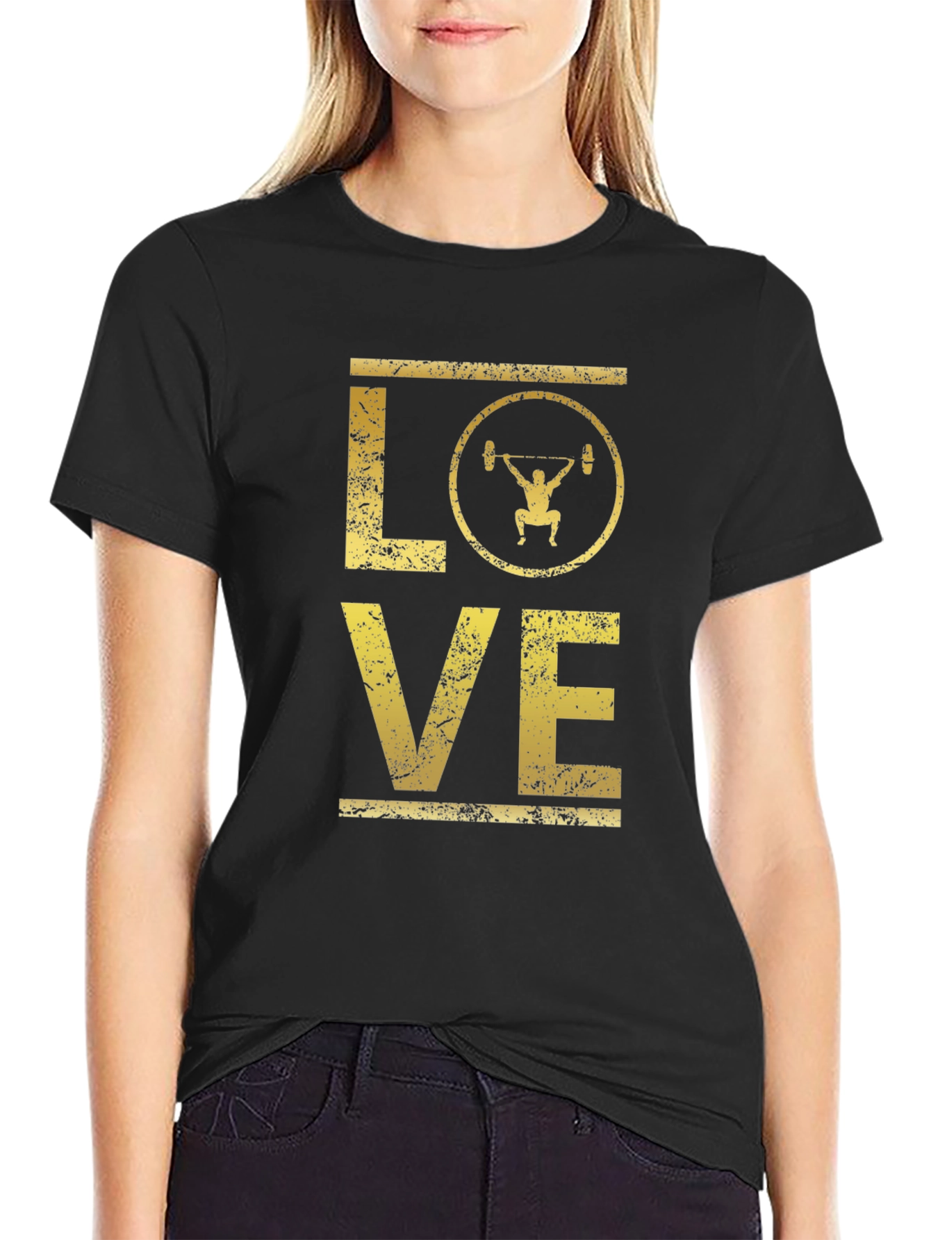 Love Weightlifting Graphic Tee - Black