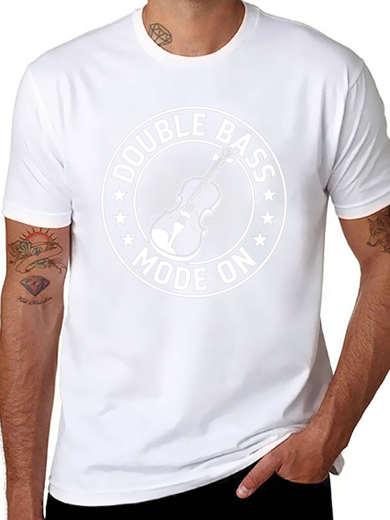 Double Bass Mode On T-Shirt Music Lover Tee