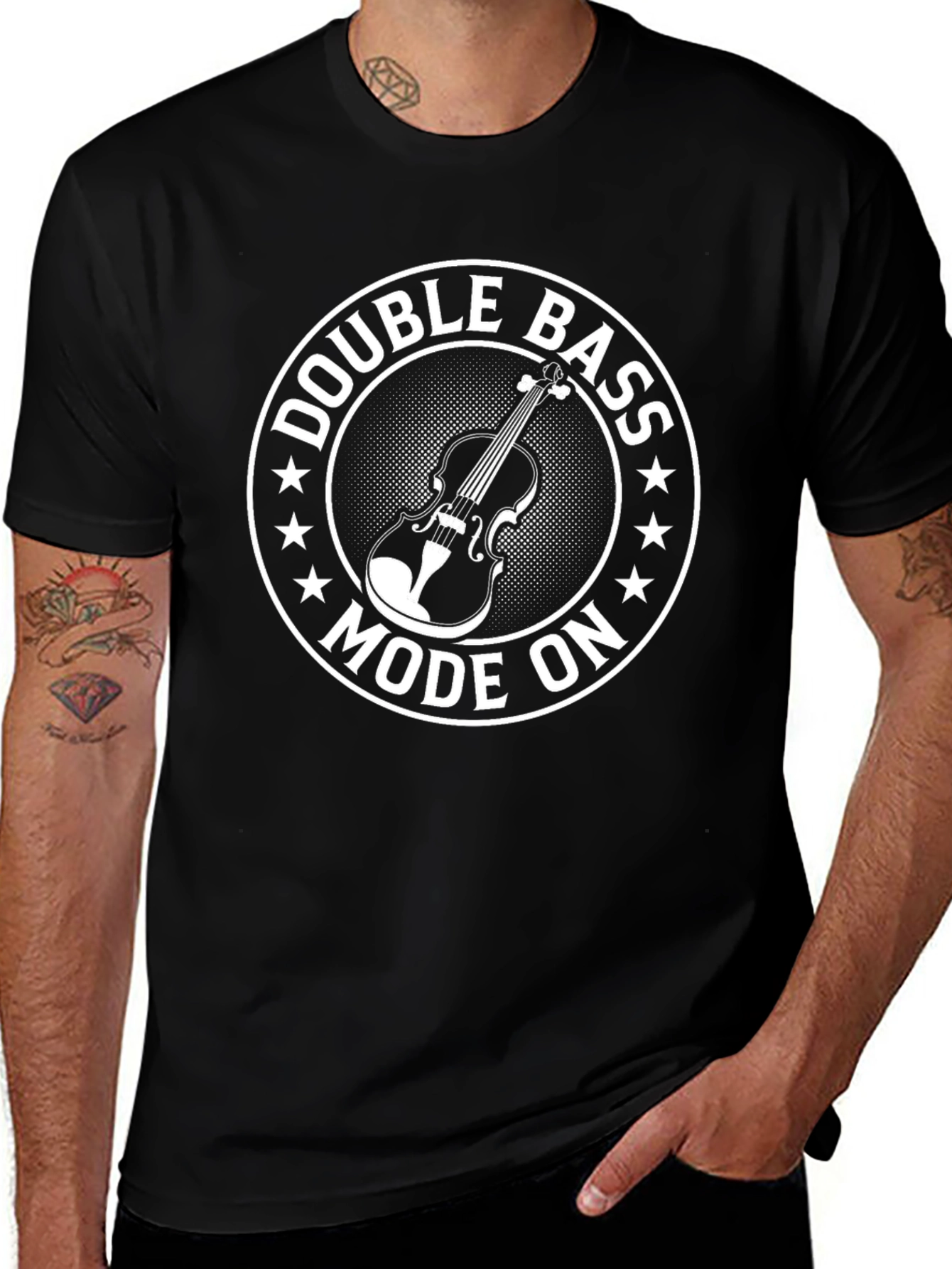 Double Bass Mode On T-Shirt Music Lover Tee