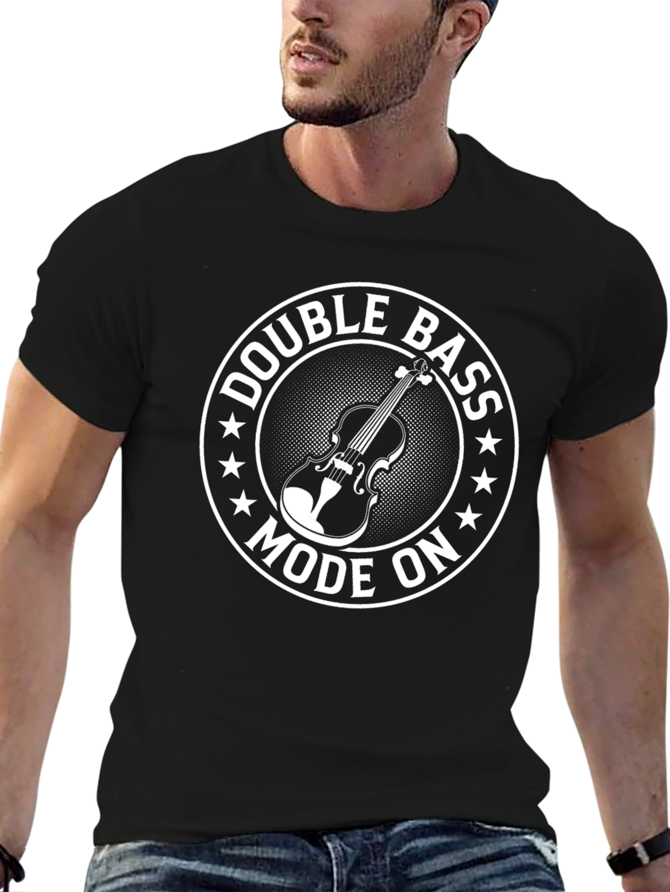 Double Bass Mode On T-Shirt Music Lover Tee