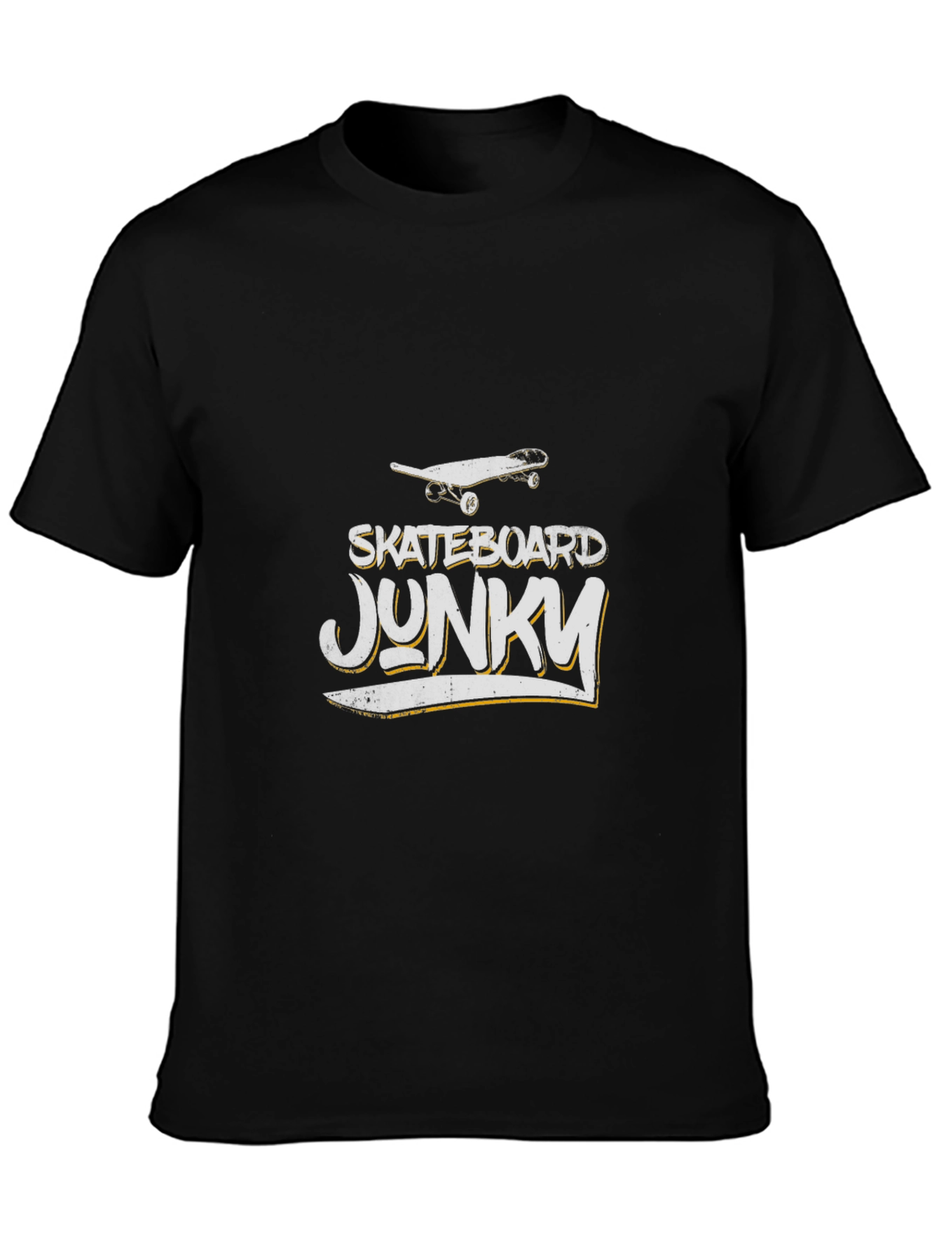 Skateboard Junky Graphic Tee - Black Cotton T-Shirt