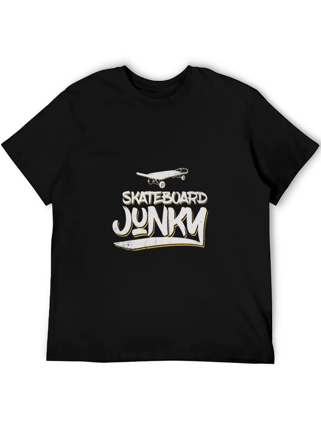 Skateboard Junky Graphic Tee - Black Cotton T-Shirt