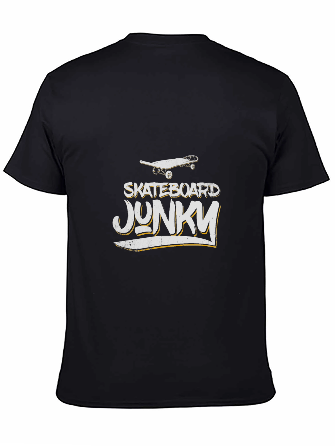 Skateboard Junky Graphic Tee - Black Cotton T-Shirt
