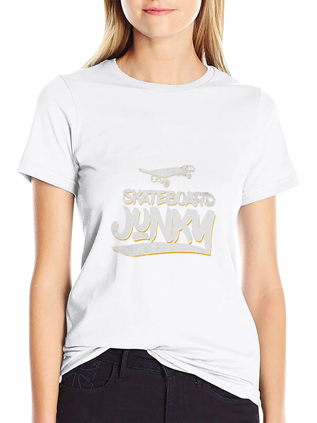 Skateboard Junky Graphic Tee - Black Cotton T-Shirt