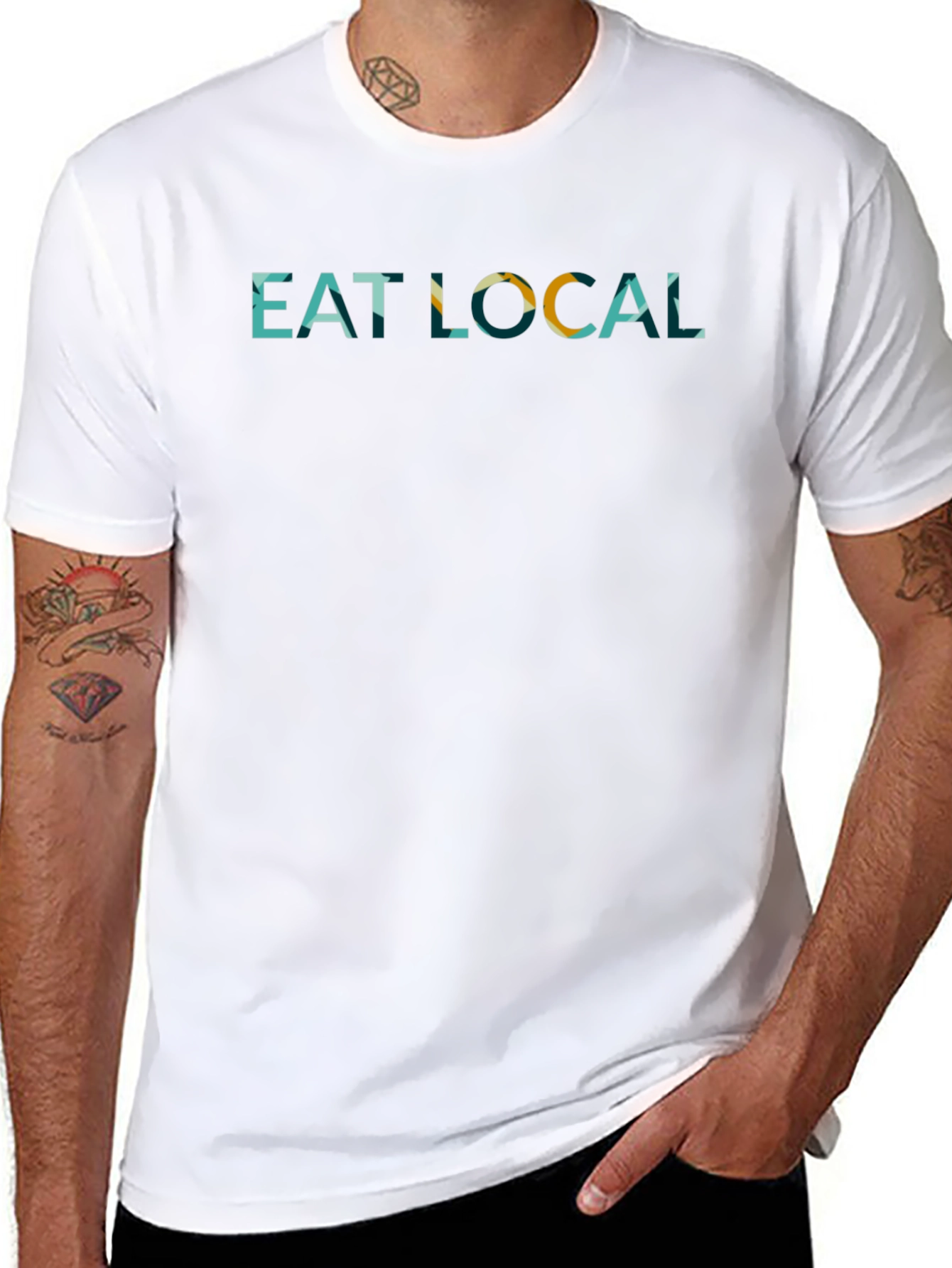 Eat Local Black Graphic Tee