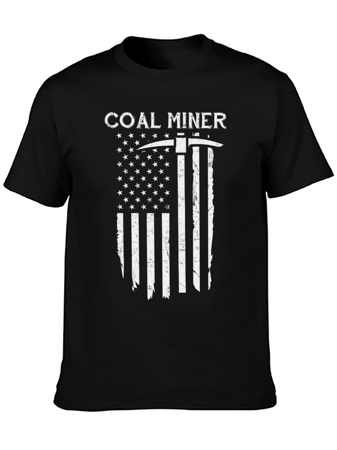 Coal Miner American Flag Graphic T-Shirt