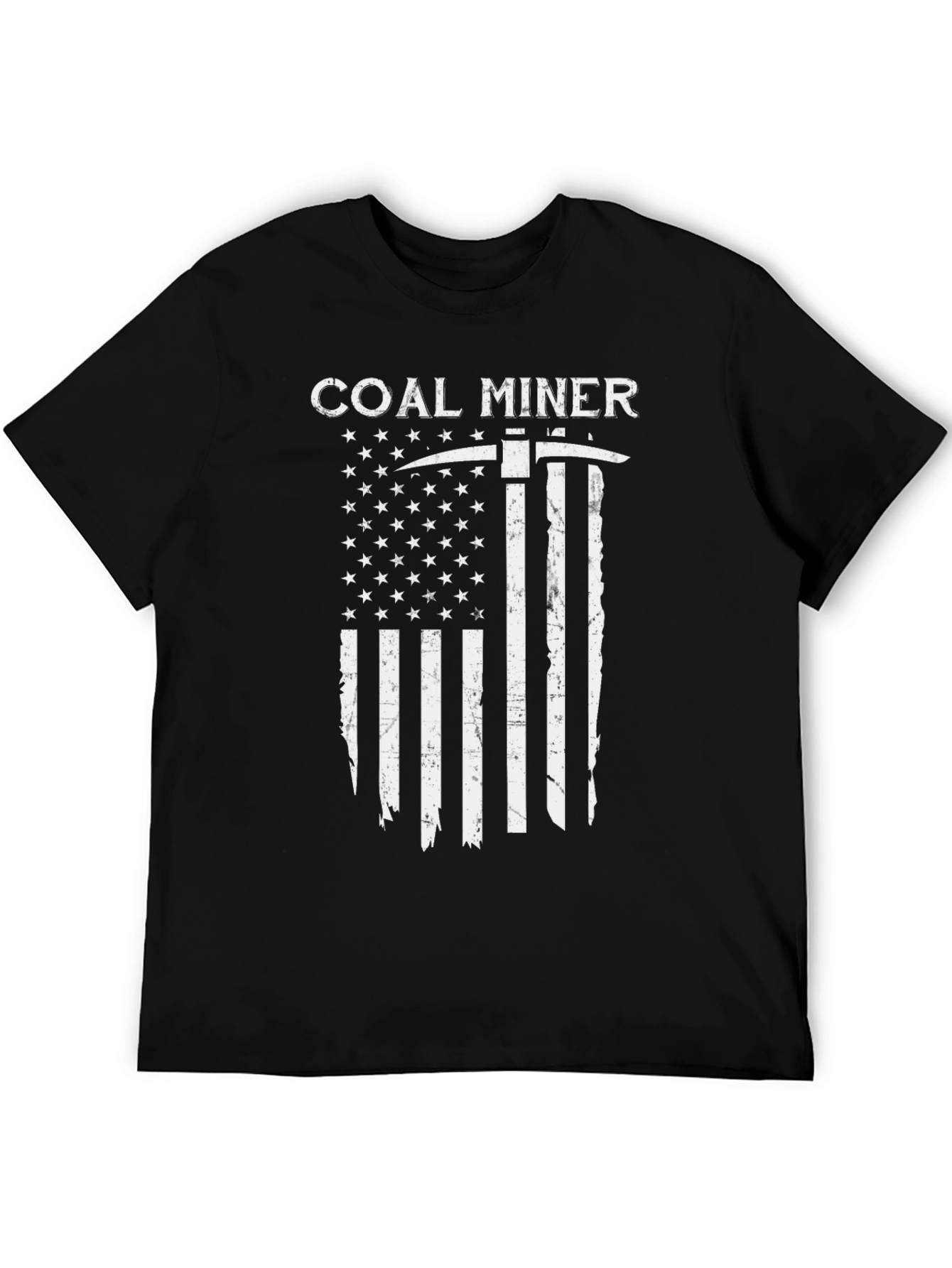 Coal Miner American Flag Graphic T-Shirt