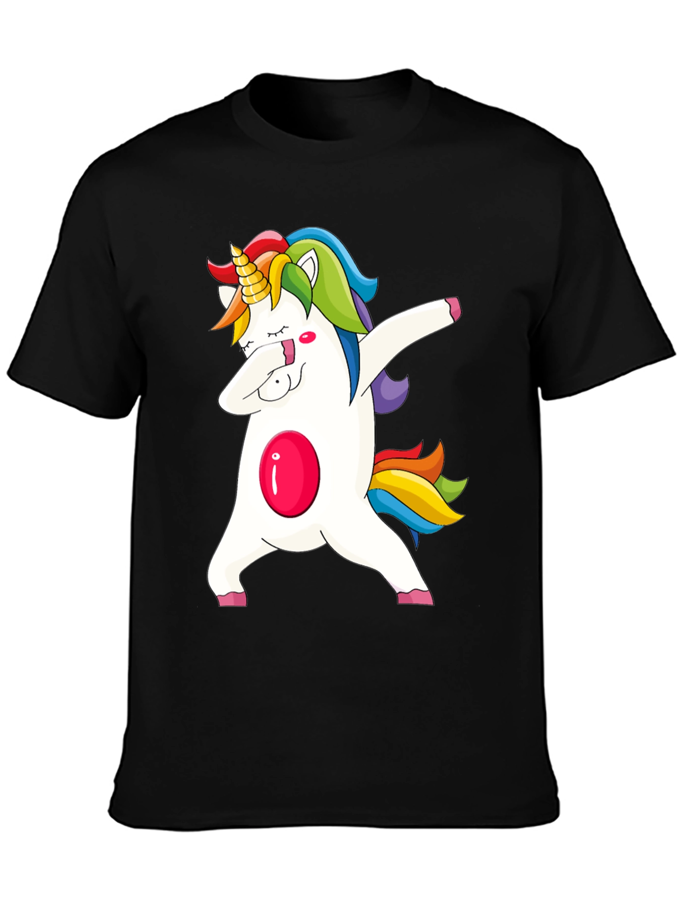 Dabbing Unicorn Graphic Tee - Black