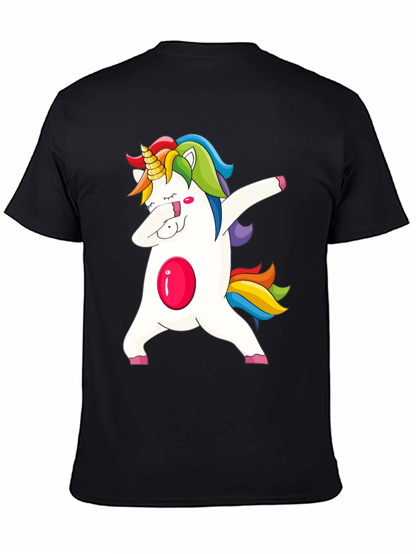 Dabbing Unicorn Graphic Tee - Black