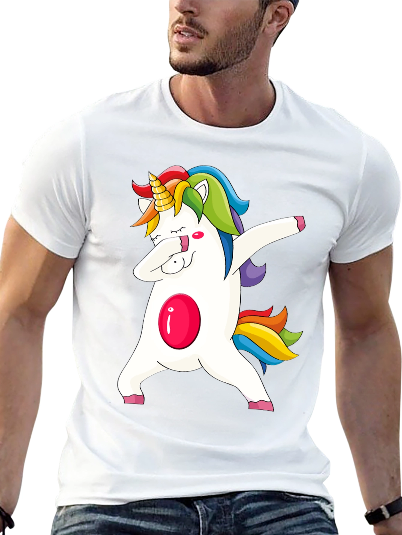 Dabbing Unicorn Graphic Tee - Black