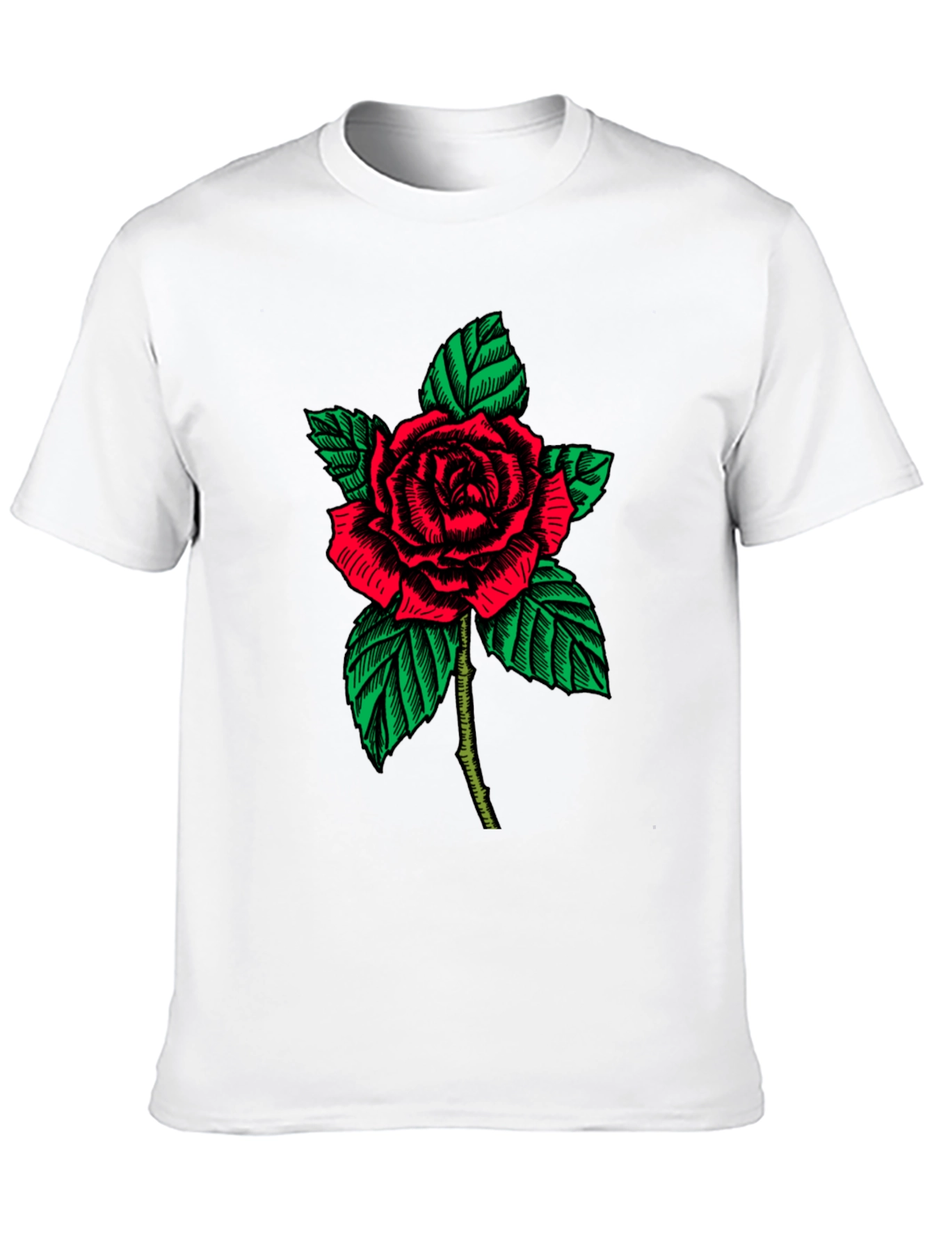 Rose Graphic Print Black T-Shirt