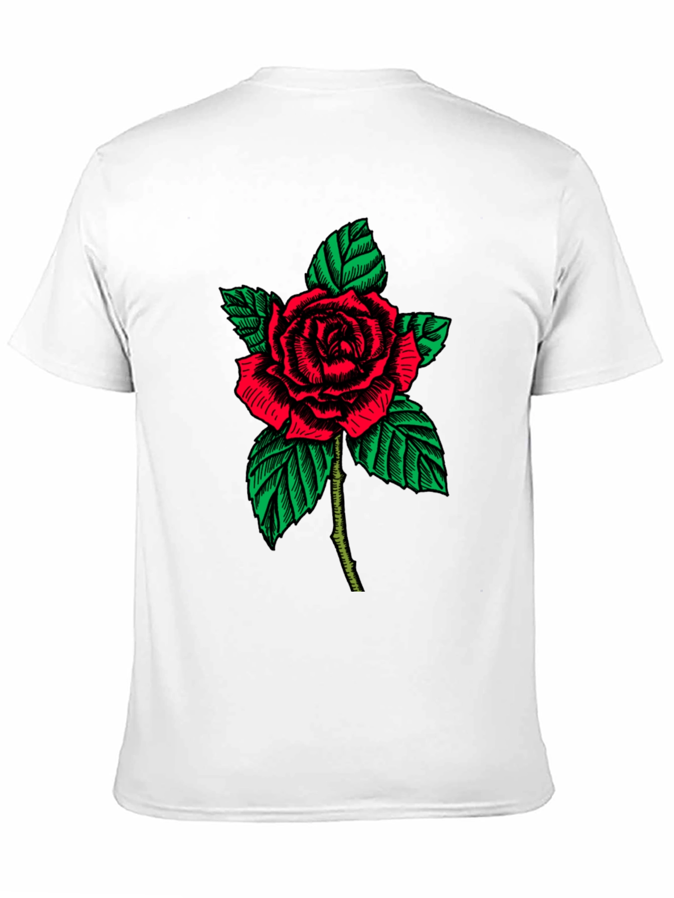 Rose Graphic Print Black T-Shirt