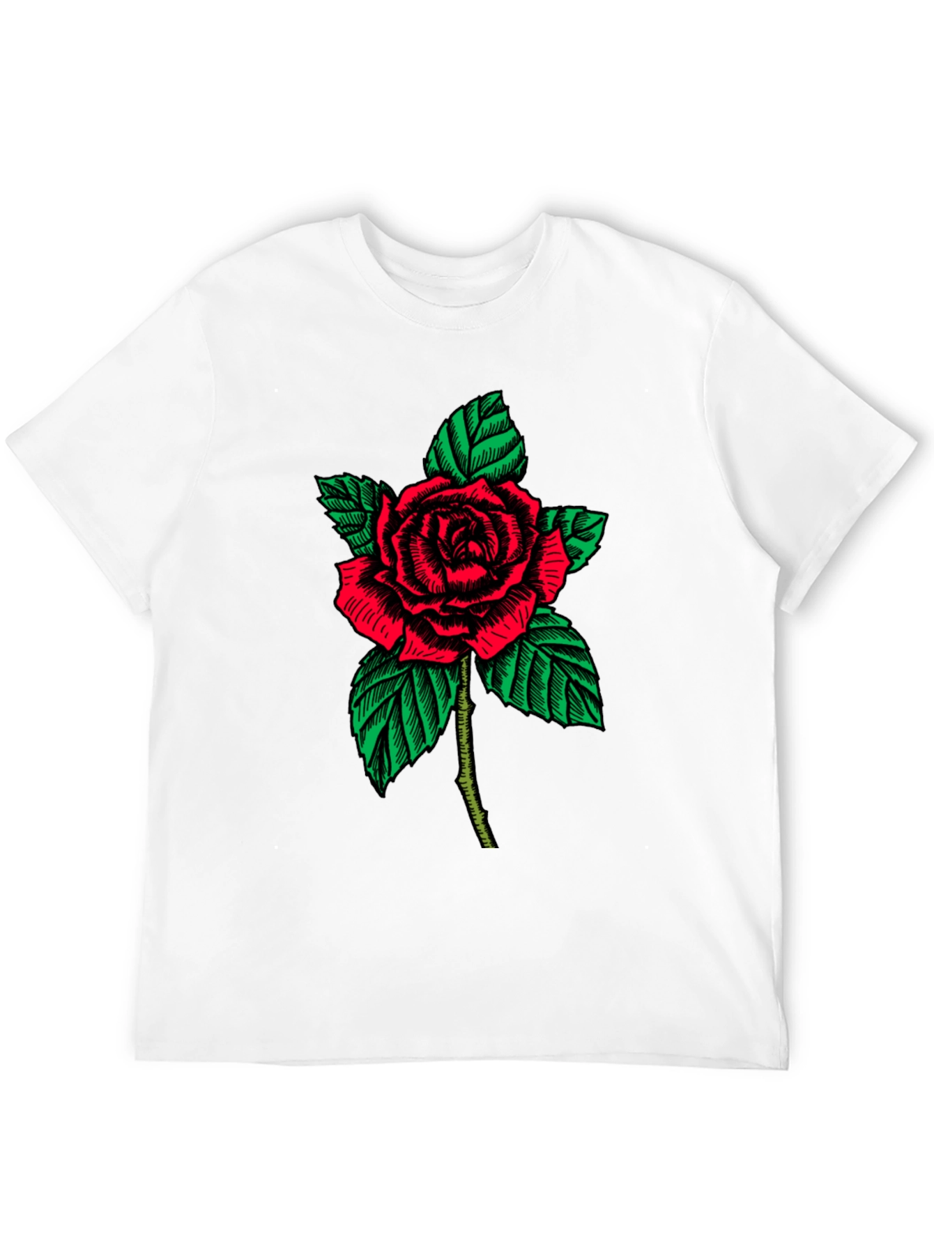 Rose Graphic Print Black T-Shirt