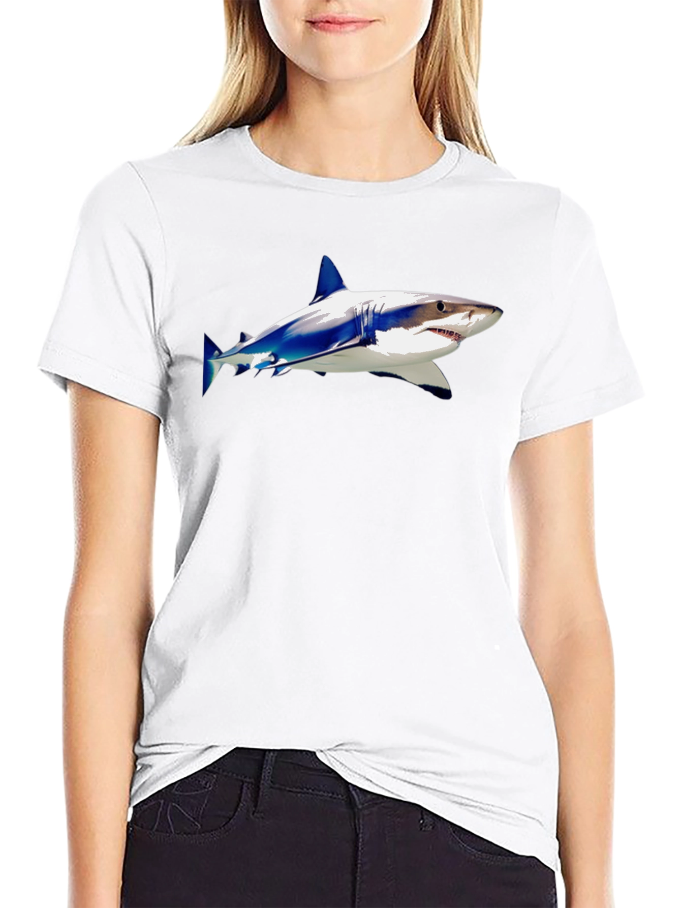 Shark Graphic Tee - Stylish Mens Black T-Shirt