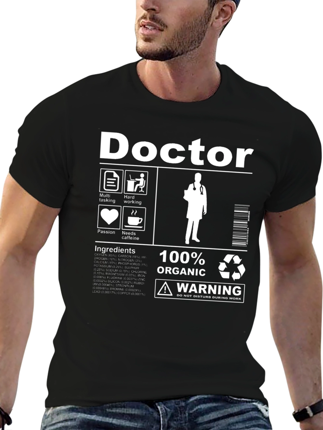 Doctor Ingredients T-Shirt: 100% Organic Caffeine Needed