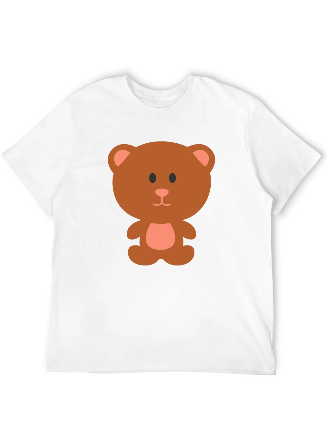 Cute Cartoon Bear Graphic T-Shirt - Black