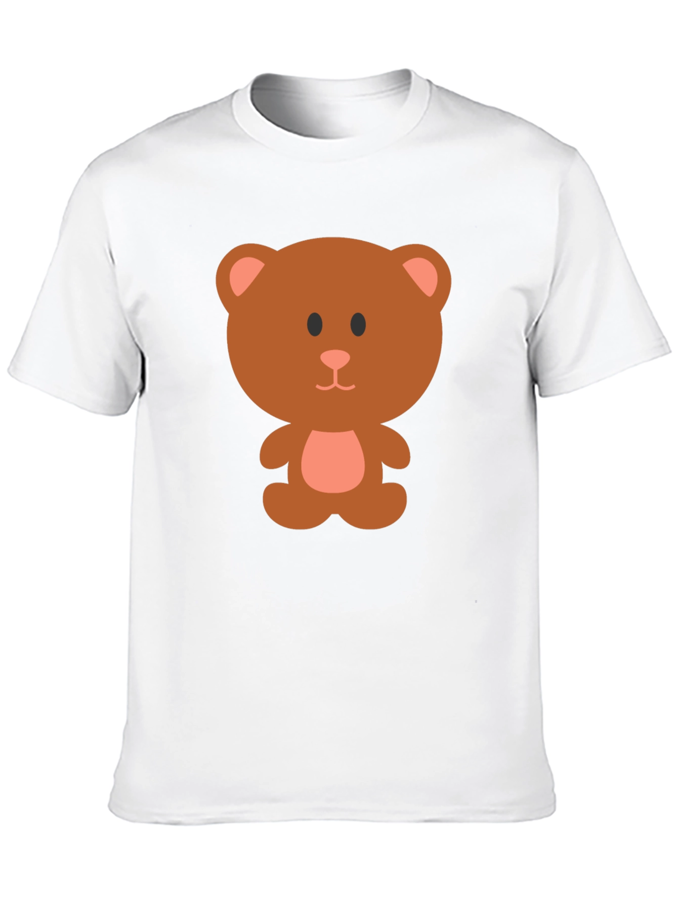 Cute Cartoon Bear Graphic T-Shirt - Black