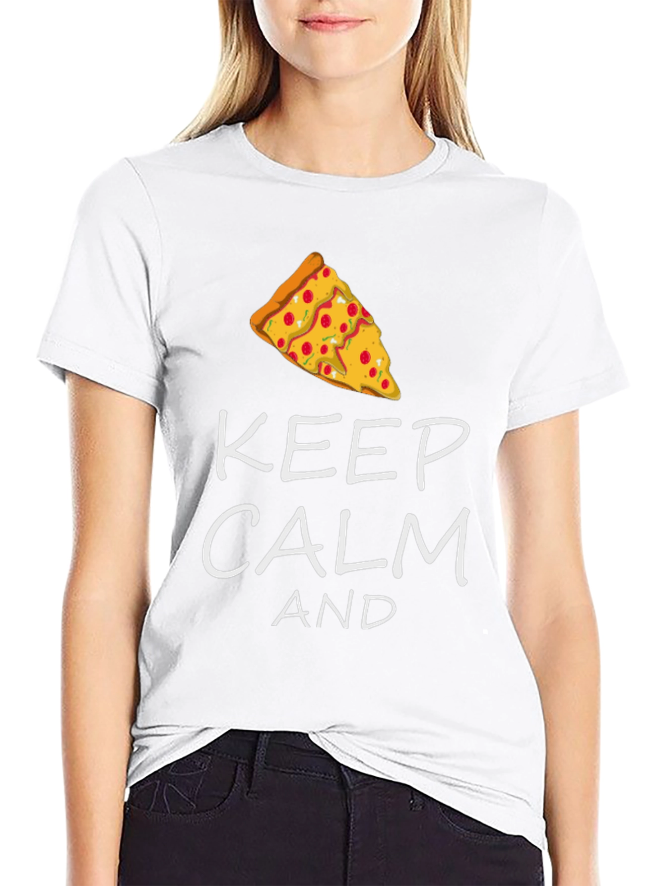 Keep Calm and Pizza T-Shirt - Funny Graphic Tee