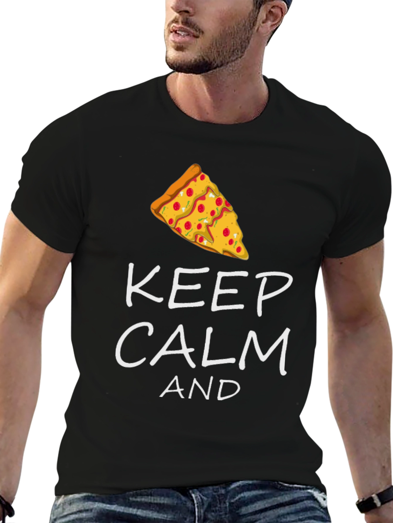 Keep Calm and Pizza T-Shirt - Funny Graphic Tee