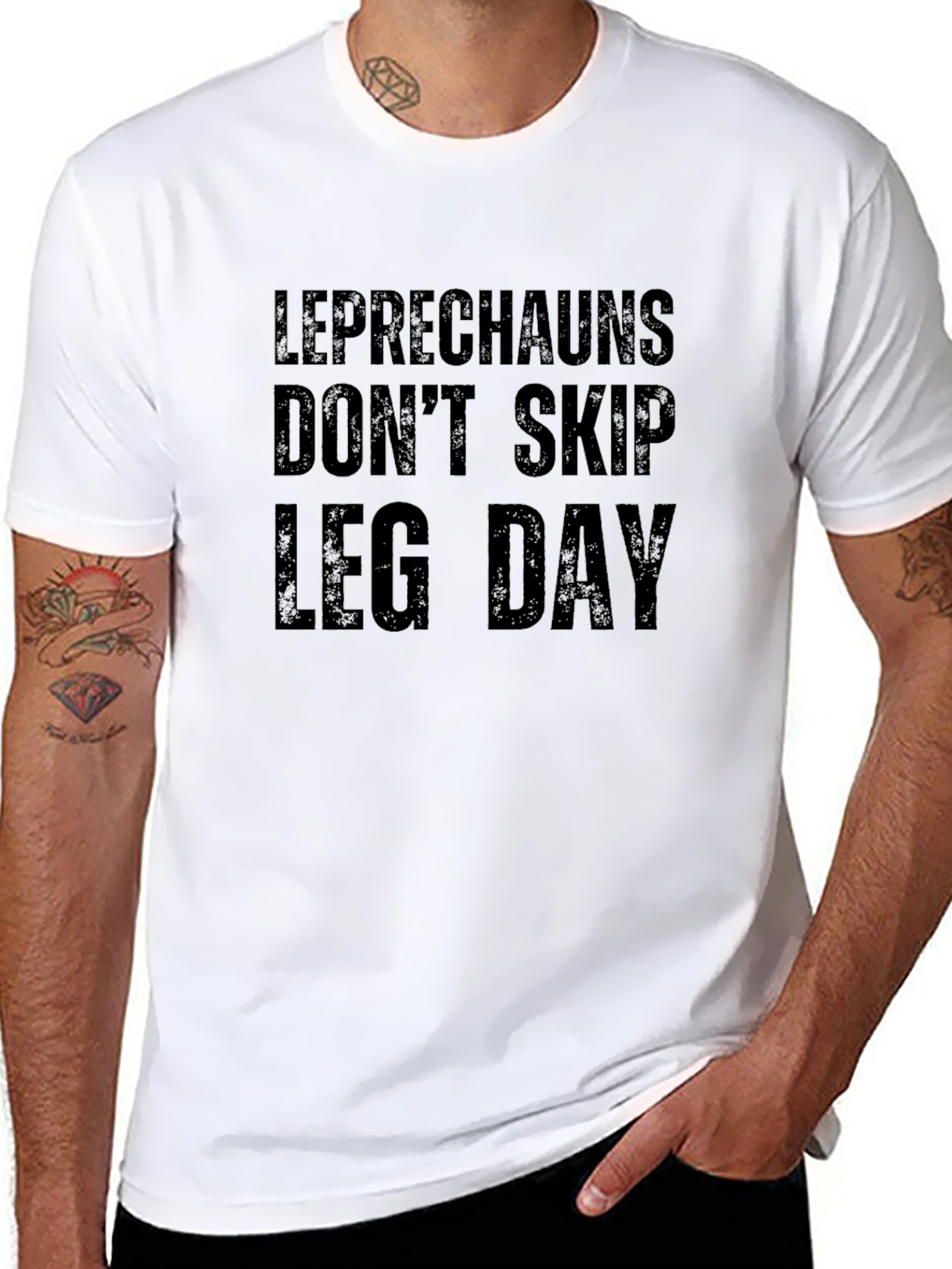 Leprechauns Dont Skip Leg Day Black T-Shirt