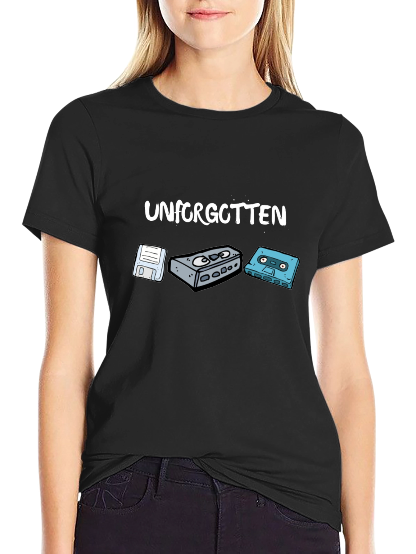 Unforgotten Retro Media Black T-Shirt