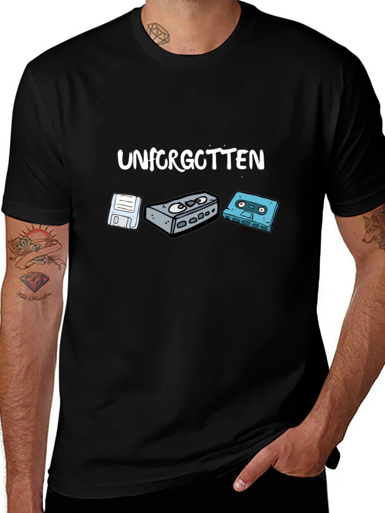 Unforgotten Retro Media Black T-Shirt