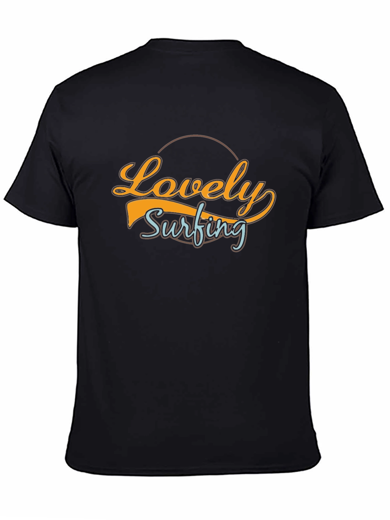 Lovely Surfing Black Graphic Tee - Casual Surf Style