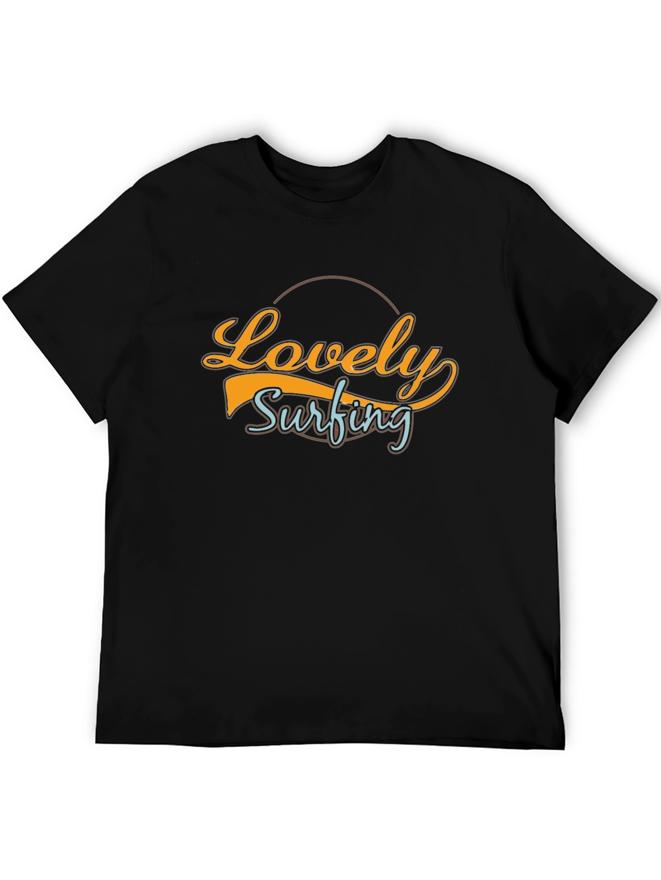 Lovely Surfing Black Graphic Tee - Casual Surf Style