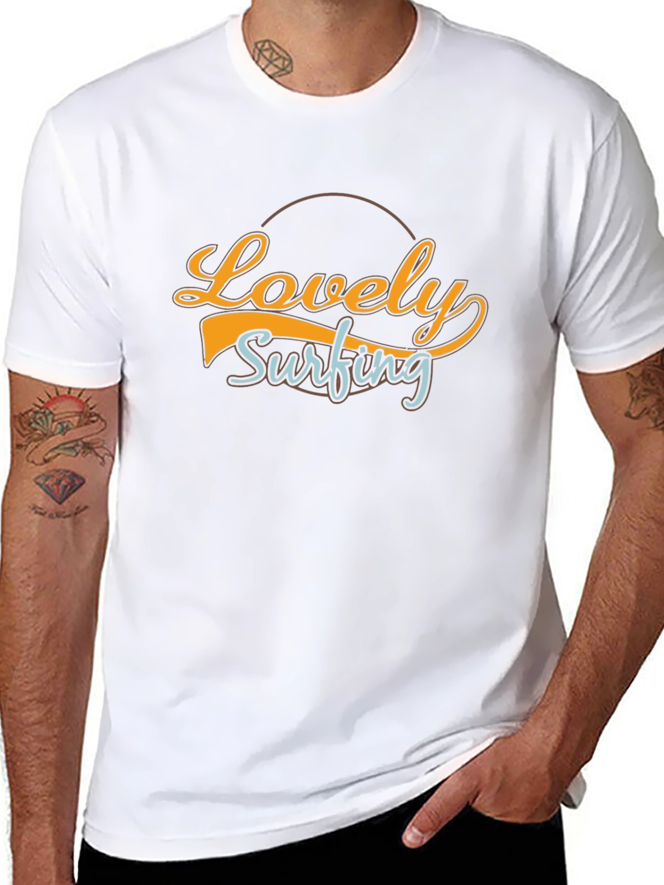 Lovely Surfing Black Graphic Tee - Casual Surf Style