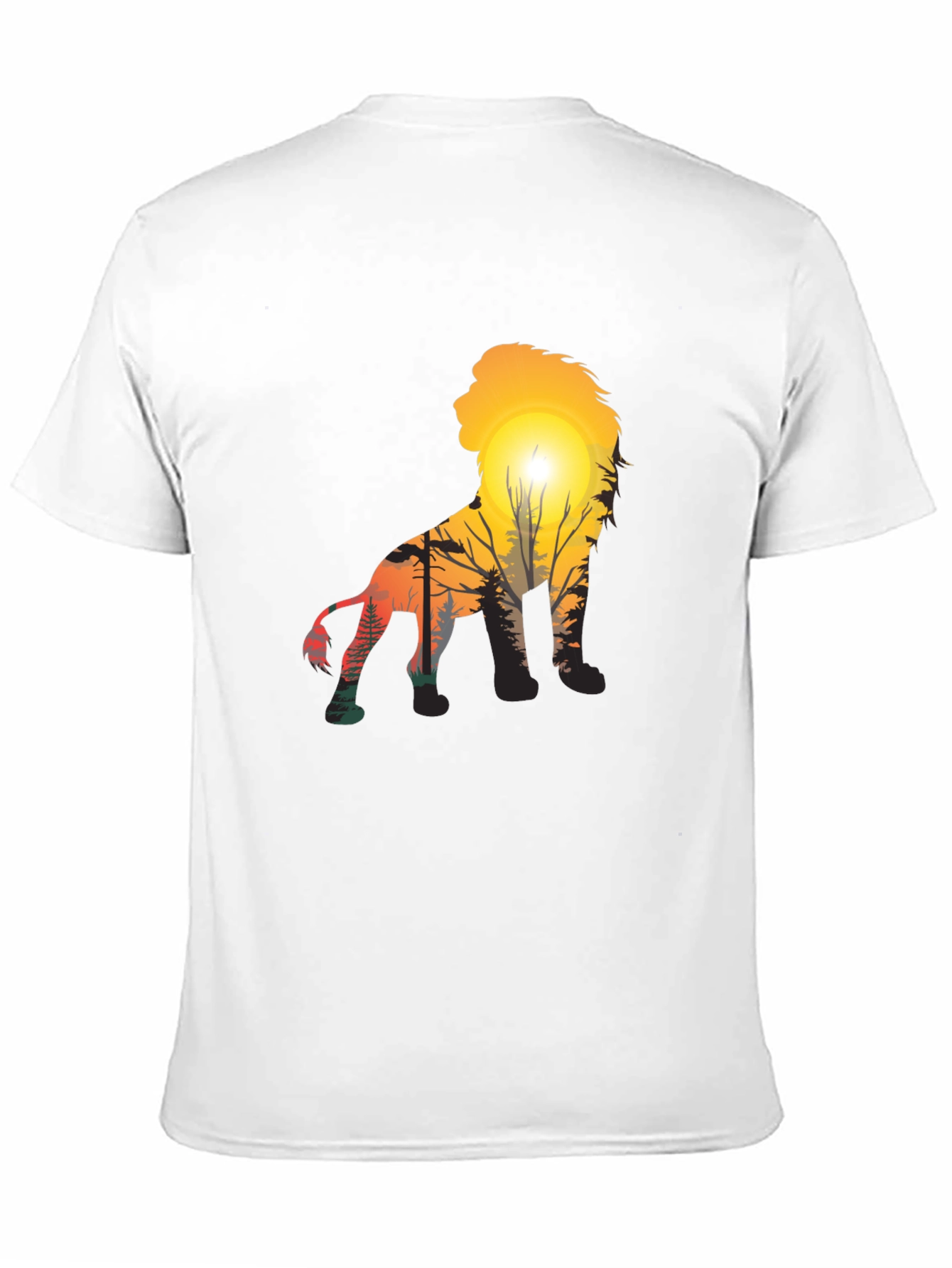 Lion Sunset Graphic Tee - Unique Mens T-Shirt