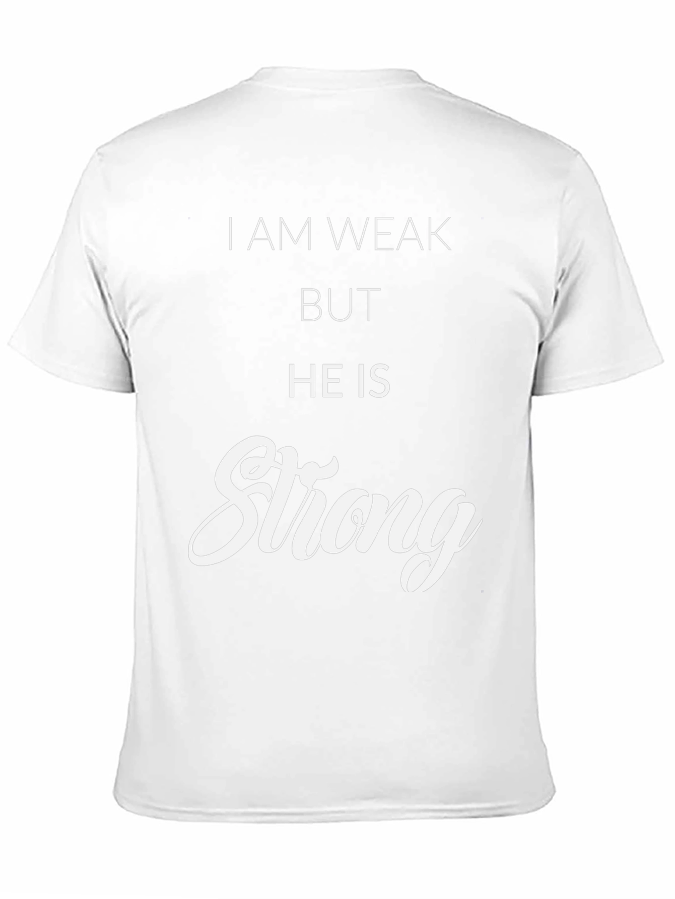 Inspirational He Is Strong Graphic Tee - Black