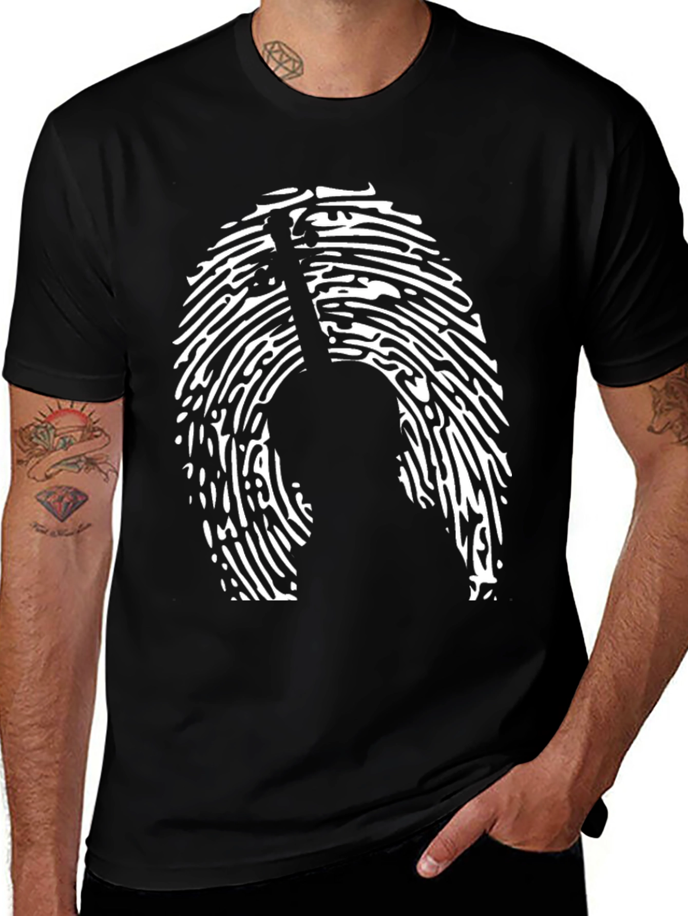 Violin Fingerprint T-Shirt - Unique Musician Gift
