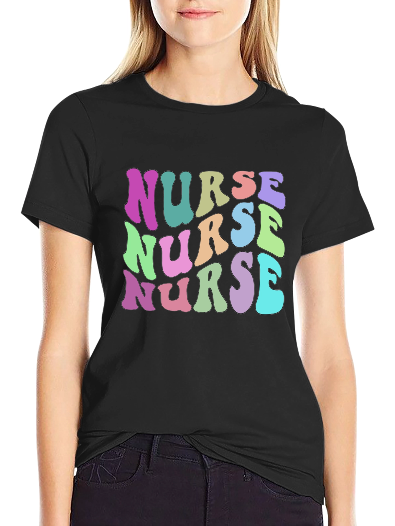 Nurse Retro Graphic Tee - Black