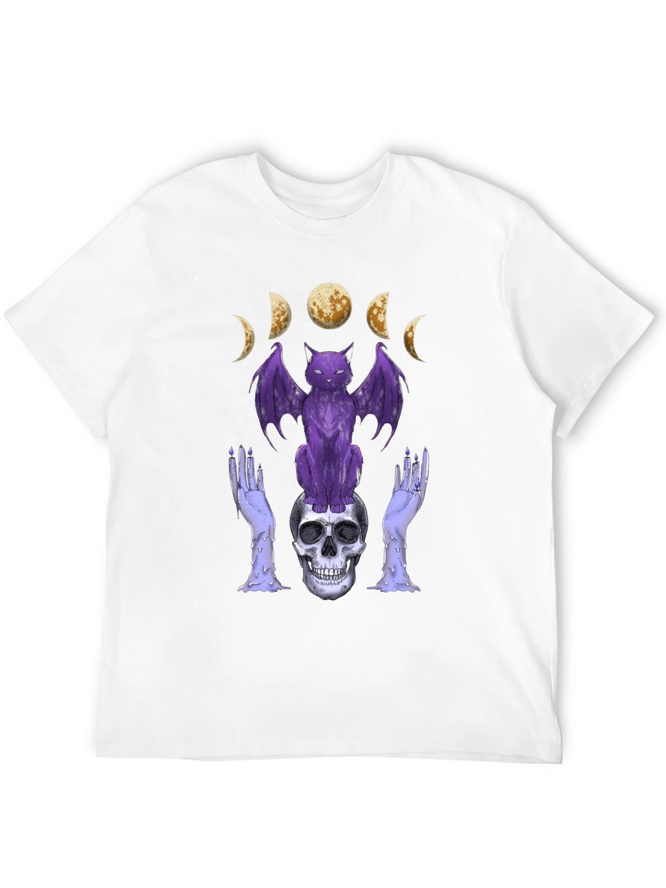 Gothic Cat and Skull T-Shirt