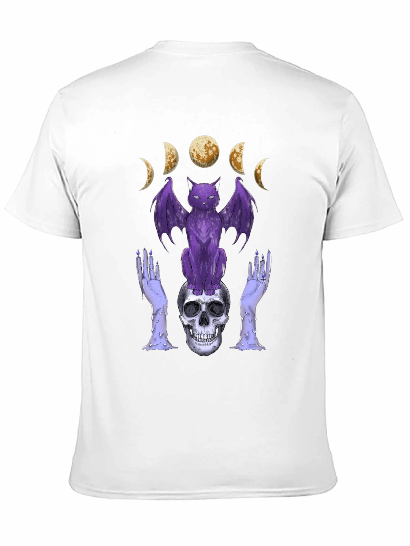 Gothic Cat and Skull T-Shirt