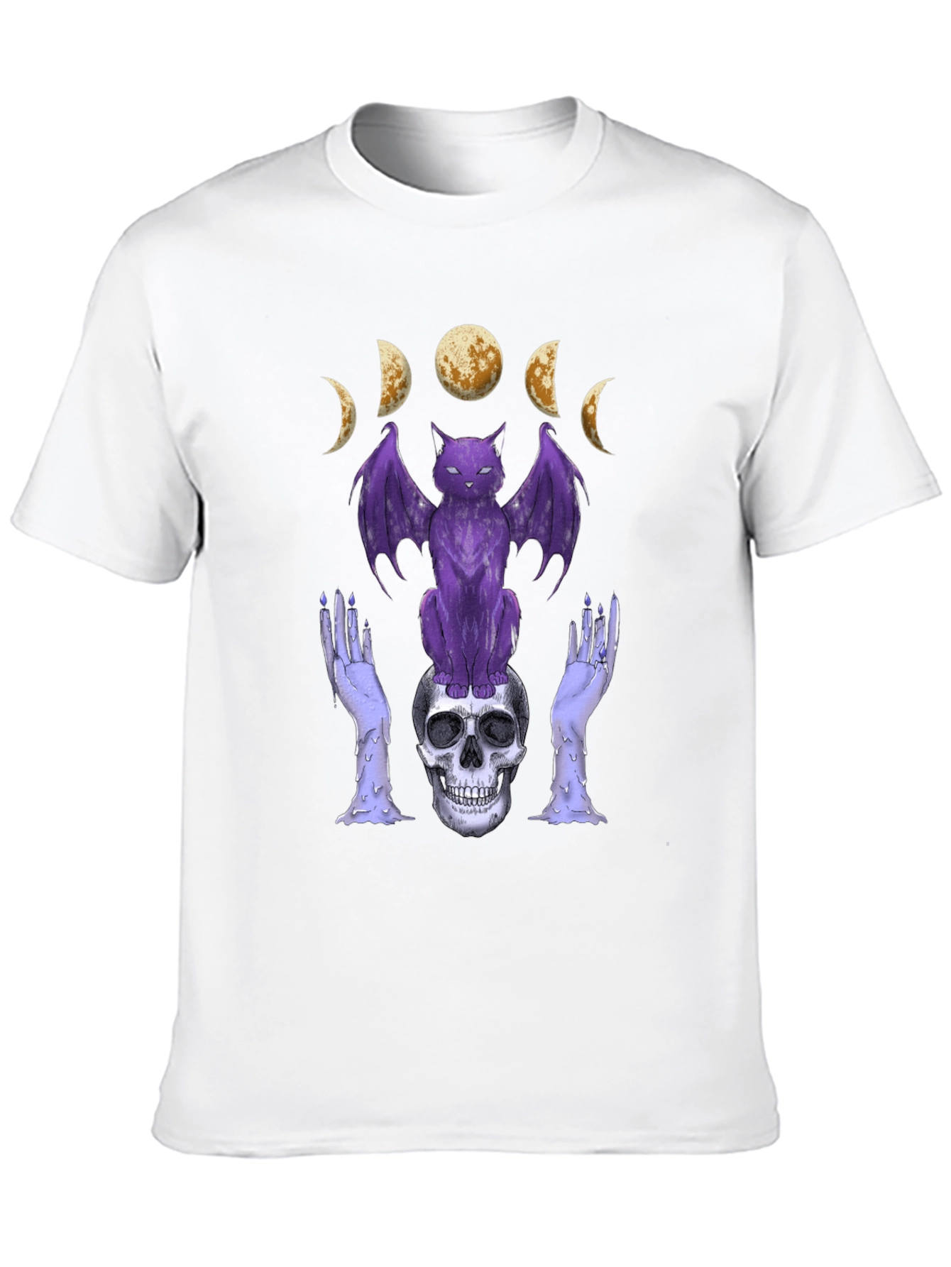 Gothic Cat and Skull T-Shirt