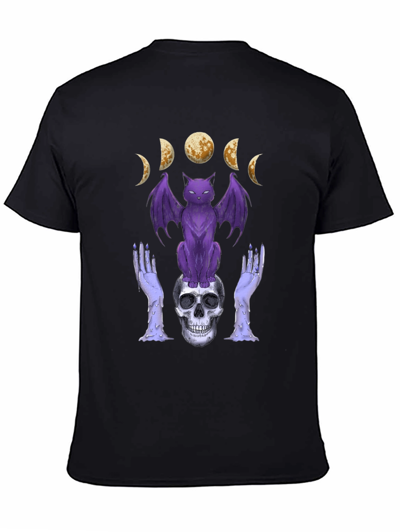 Gothic Cat and Skull T-Shirt