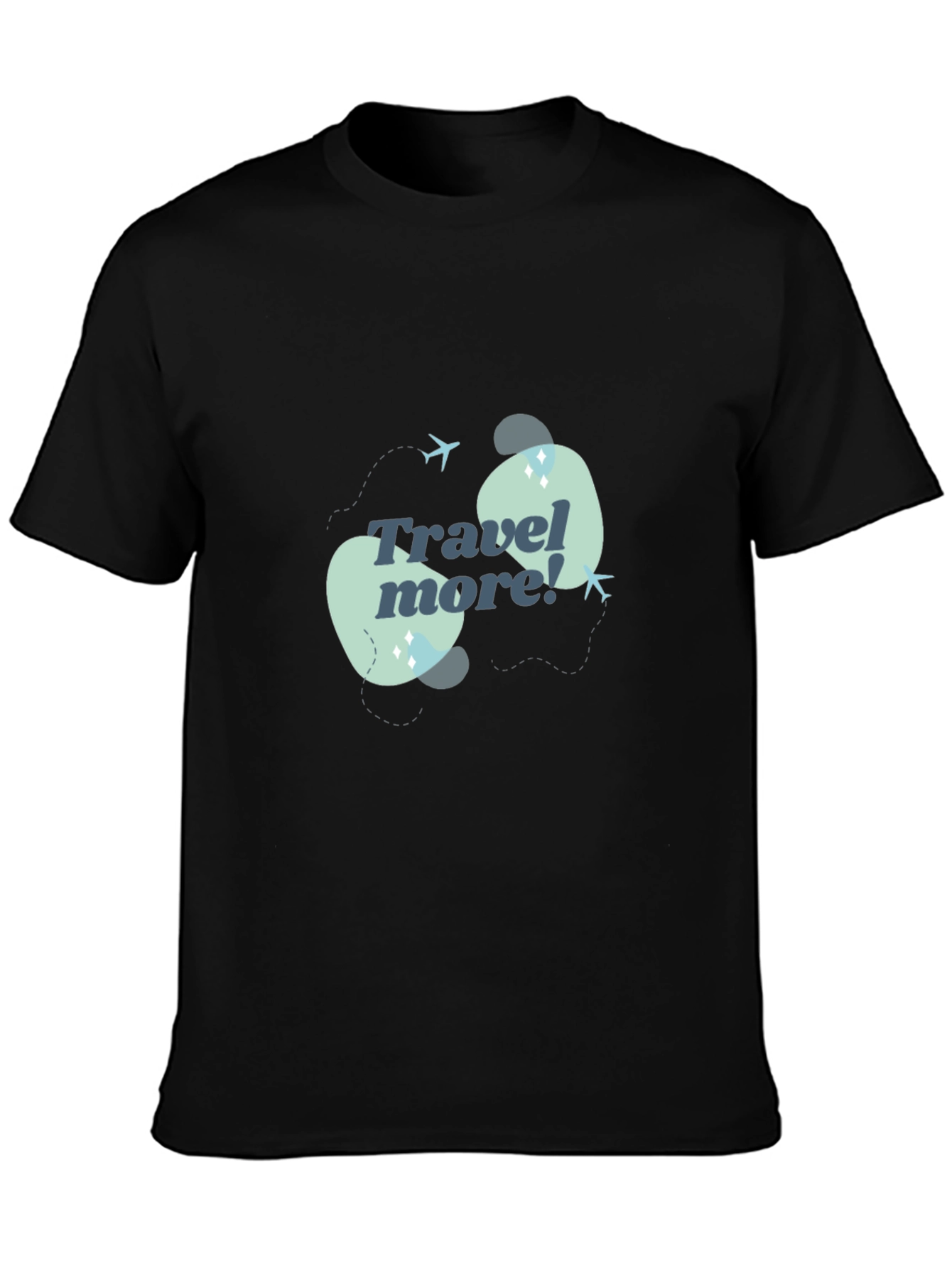 Travel More Graphic T-Shirt - Black Cotton Tee