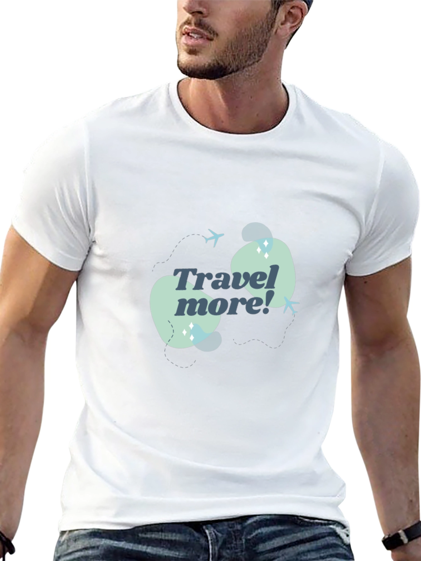 Travel More Graphic T-Shirt - Black Cotton Tee