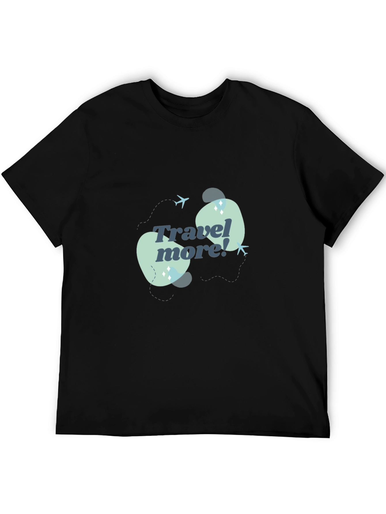 Travel More Graphic T-Shirt - Black Cotton Tee